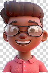 3D kid avatar smiling boy