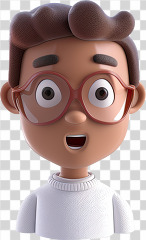 3D kid avatar suprised expression