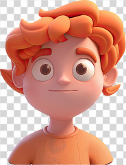 3D kid avatar with orange hair
