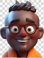3D man avatar with glasses