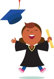 4-children-and-one-owl-celebrating-graduation-clipart