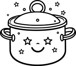 A cooking pot black outline clip art