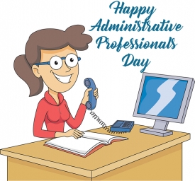 administrative professionals day at desk happy