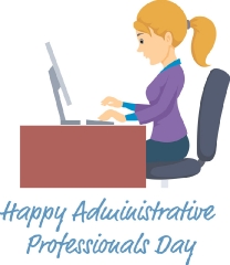 administrative professionals day desk happy secretaries day clip