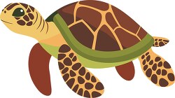 adorable cartoon sea turtle with a cheerful expression and vibra