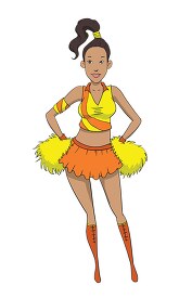 adult female cheerleader with professional sport team clipart