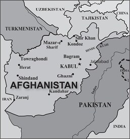 Afghanistan country map gray color