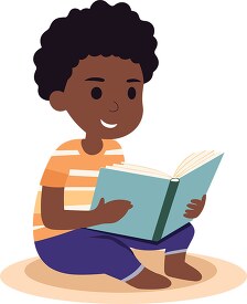african child reading a book minimalistic in simple 2 