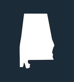 alabama state map silhouette style clipart