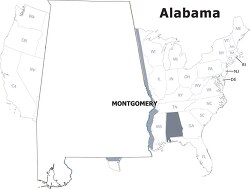 Alabama usa state black outline clipart