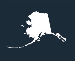 alaska state map silhouette style clipart