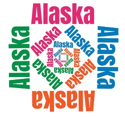alaska text design logo