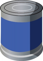 aluminum can with blue wrapper gray color clipart