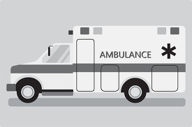 ambulance used to carry sick or injured people gray color clip a