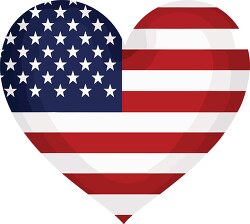 american flag heart shaped