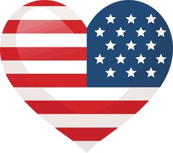 american flag shaped like a heart clip art