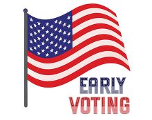 american flag with text early voting