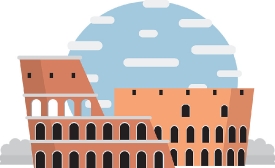 amphitheater colosseum italy gray color clipart