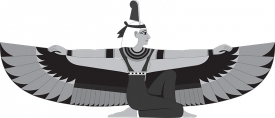 ancient egypt goddess isis gray color clipart