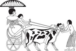 ancient egyptian chariot with oxen clipart