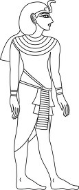 ancient egyptian king tutankhamun standing black outline clipart