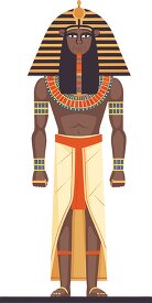 ancient egyptian male wearing prominent headress and shendyt cli