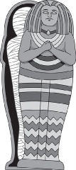 ancient egyptian mummy coffin of pharaoh gray color clipart