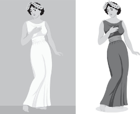 ancient greek lady gray clipart