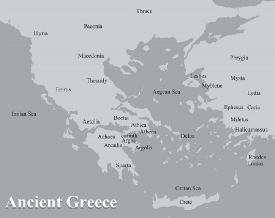 ancient greek map gray clipart
