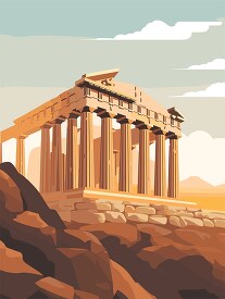 ancient greek temple the parthenon dedicated to goddess athena