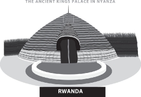 ancient kings palace nyanza rwanda vector gray color clipart