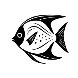 angelfish black outline animal clip art