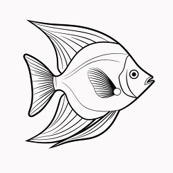 angelfish black outline clip art