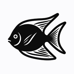 angelfish black white outline clip art