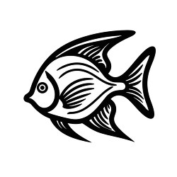 angelfish black white outline printable clip art