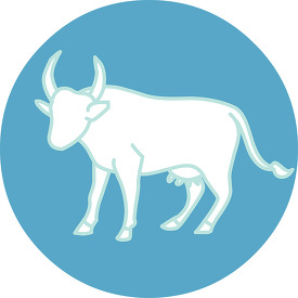 animal bull round icon clipart