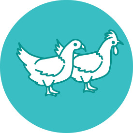 animal chicken round icon clipart