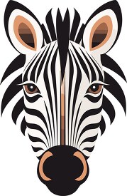animal face front view of a zebra