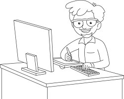 animator drawing black outline clipart copy