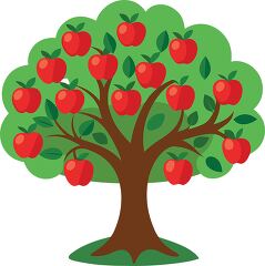 Apple Tree Clipart with Red Apples