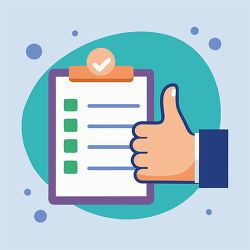 approval checklist with thumbs up clipart for project
