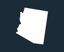 arizona state map silhouette style clipart