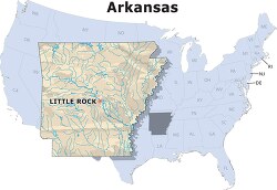 Arkansas state large usa map clipart