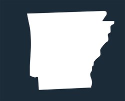 arkansas state map silhouette style clipart