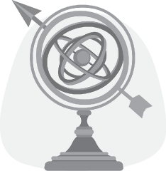 armillary sphere gray color clipart