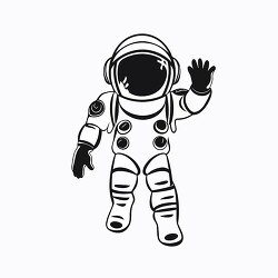 astronaut in space suit black outline printable clip art 2