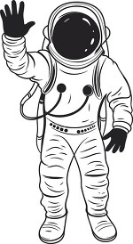 astronaut in space suit black outline printable clip art 5