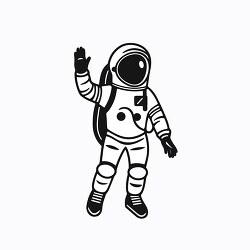 astronaut in space suit black outline printable clip art 8