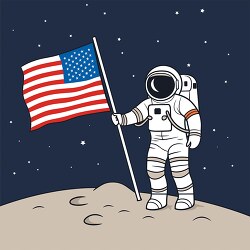 astronaut planting the american flag on the moon