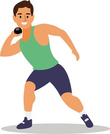 athlete throws shot a heavy object shot put track field clip art